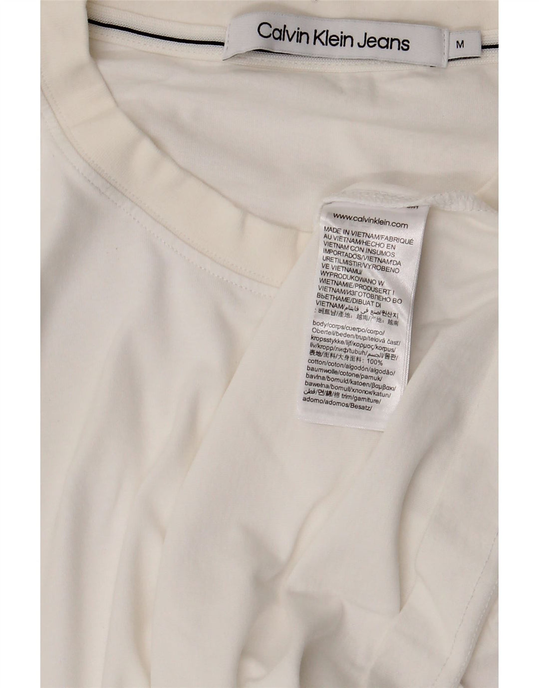 CALVIN KLEIN JEANS T-shirt grafica da uomo Top in cotone bianco medio