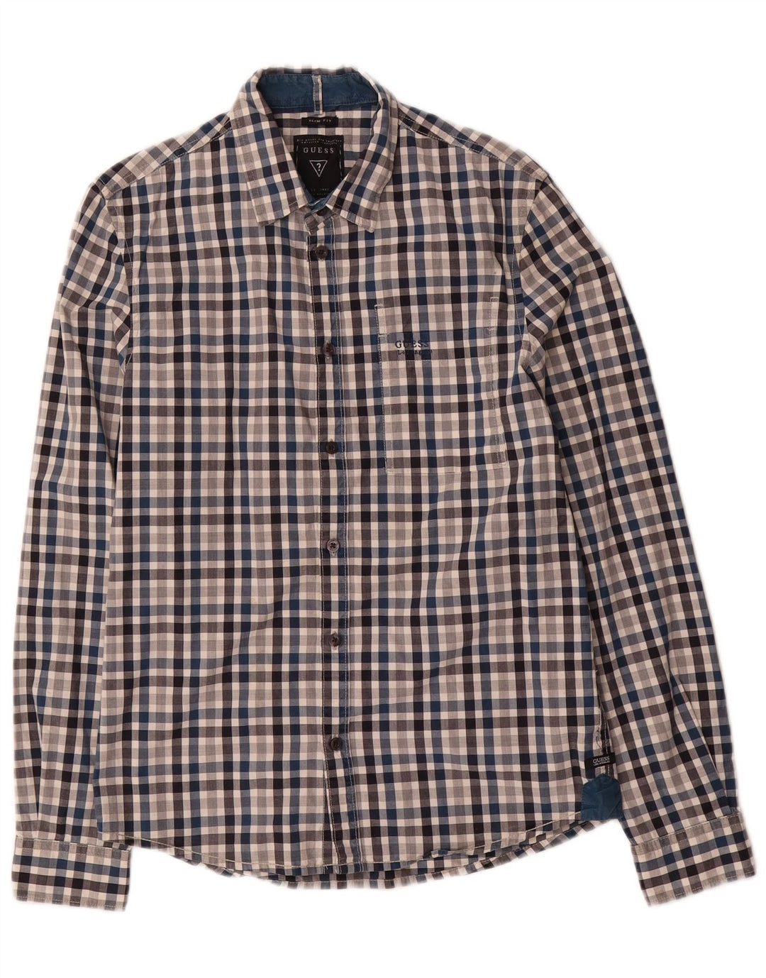 Camicia Guess da uomo slim fit piccola in cotone a quadretti multicolore