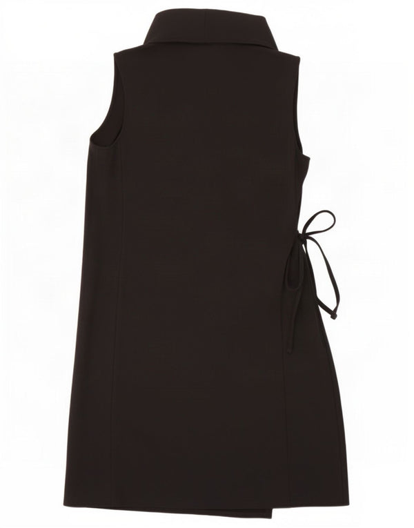 Abito a portafoglio senza maniche da donna Zara UK 10 piccolo in viscosa nera