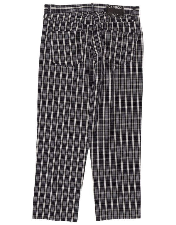 Casucci Pantaloni casual dritti da uomo W38 L28 in cotone a quadri blu navy