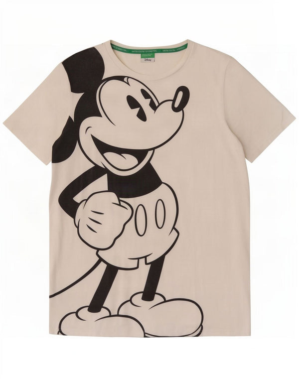 T-shirt grafica Benetton da donna Disney Top UK 14 grande cotone bianco