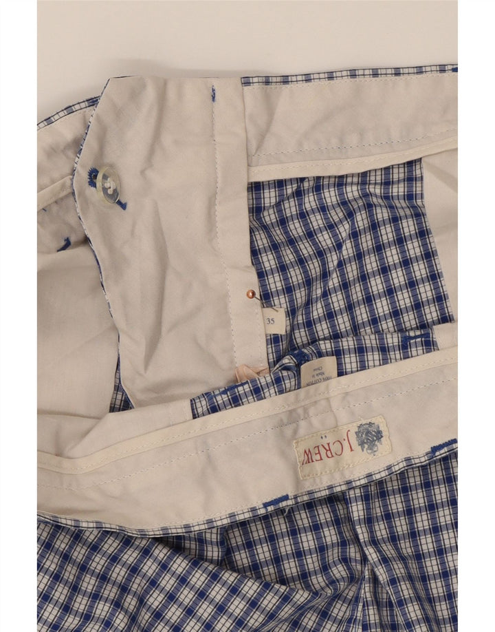 J. CREW Mens Chino Shorts W35 Large Navy Blue Check Cotton Vintage J. Crew and Second-Hand J. Crew from Messina Hembry 