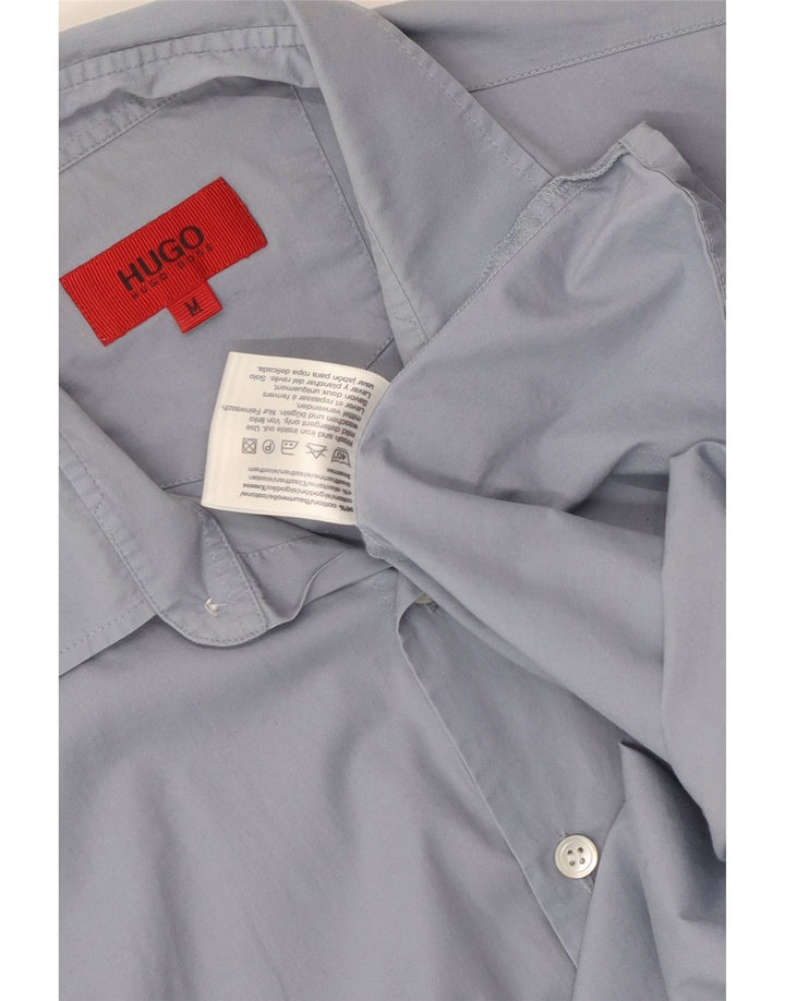 Camicia da uomo Hugo Boss in cotone blu medio