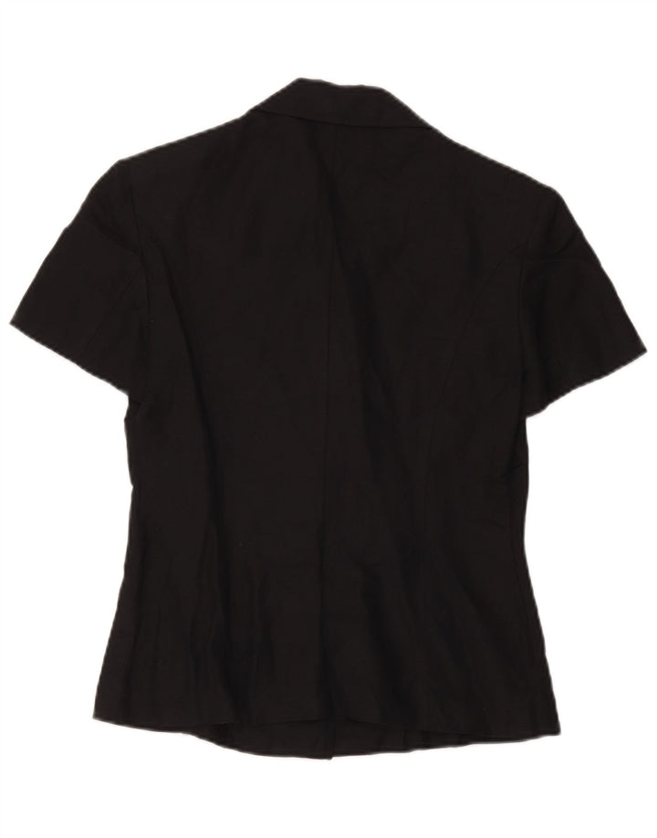 Max & Co. Giacca blazer da donna a maniche corte a 3 bottoni UK 10 piccola nera