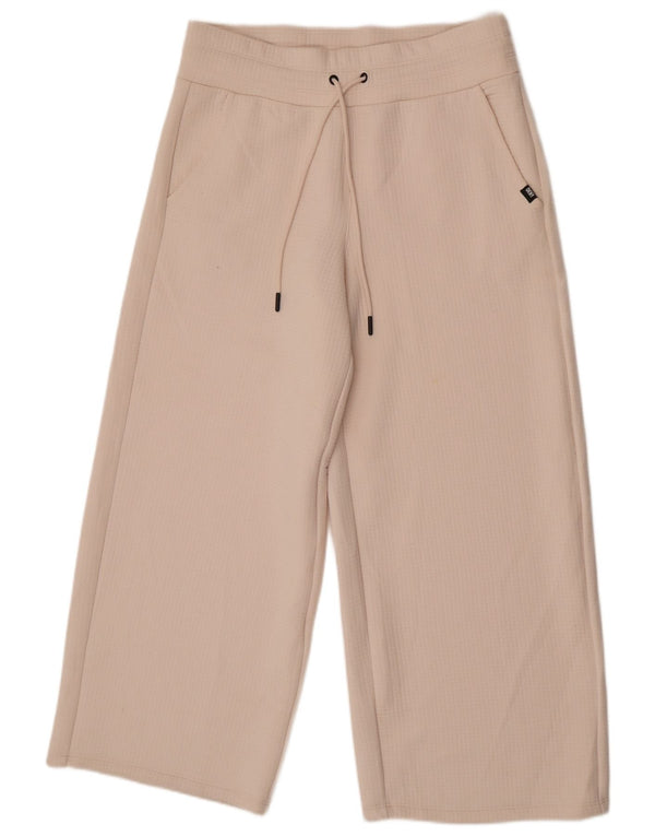 Pantaloni da tuta larghi da donna Dkny UK 18 XL poliestere bianco sporco