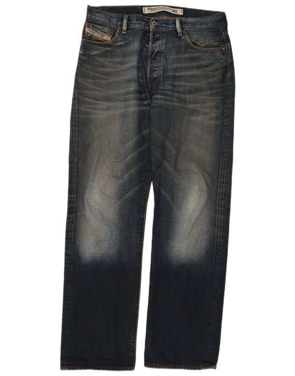 Jeans dritti da uomo Diesel W34 L34 cotone blu navy