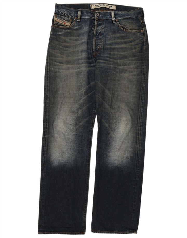 Jeans dritti da uomo Diesel W34 L34 cotone blu navy