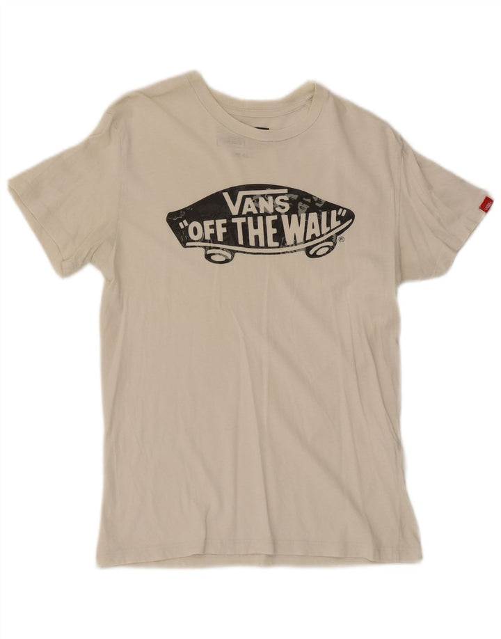 T-shirt grafica da uomo con vestibilità classica Vans, piccola, in cotone bianco
