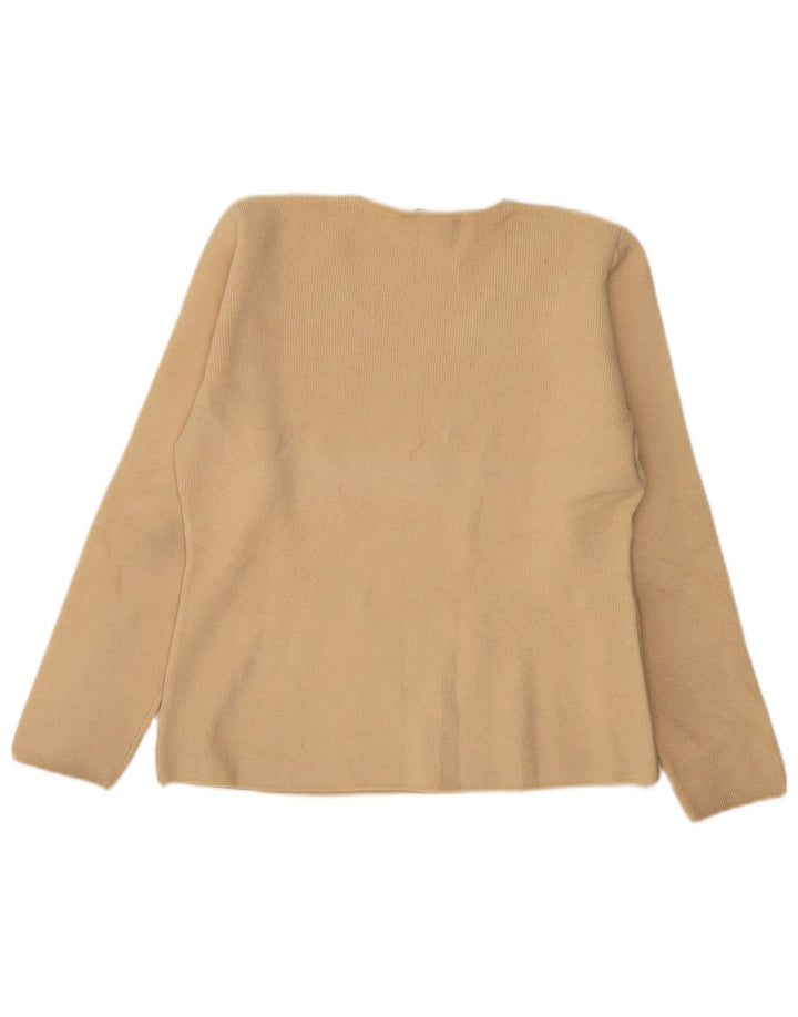 Maglione Zara da donna con scollo a V UK 16 grande lana beige