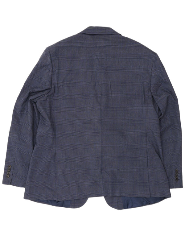 Giacca blazer a 2 bottoni Marks & Spencer da uomo UK 48 2XL pied de poule blu
