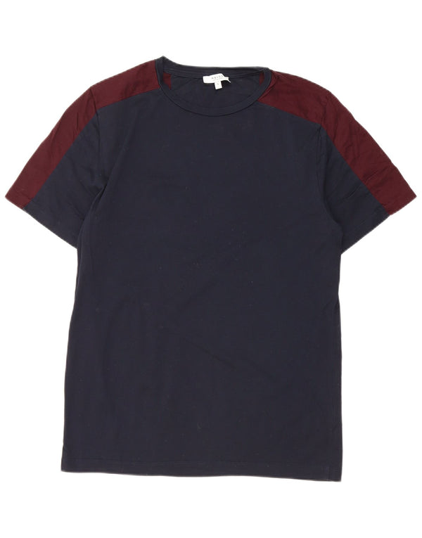 T-shirt da uomo Reiss Top Small in cotone color block blu navy