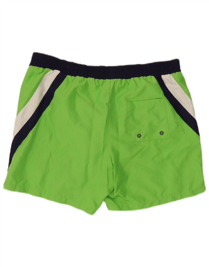 Pantaloncini da bagno da uomo Fila in poliestere color block verde medio