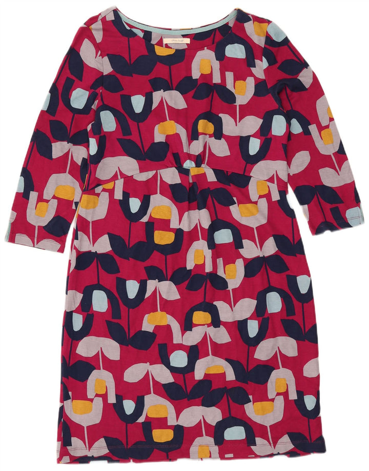 WHITE STUFF Abito tubino da donna con maniche a 3/4 UK 12 Rosa medio floreale