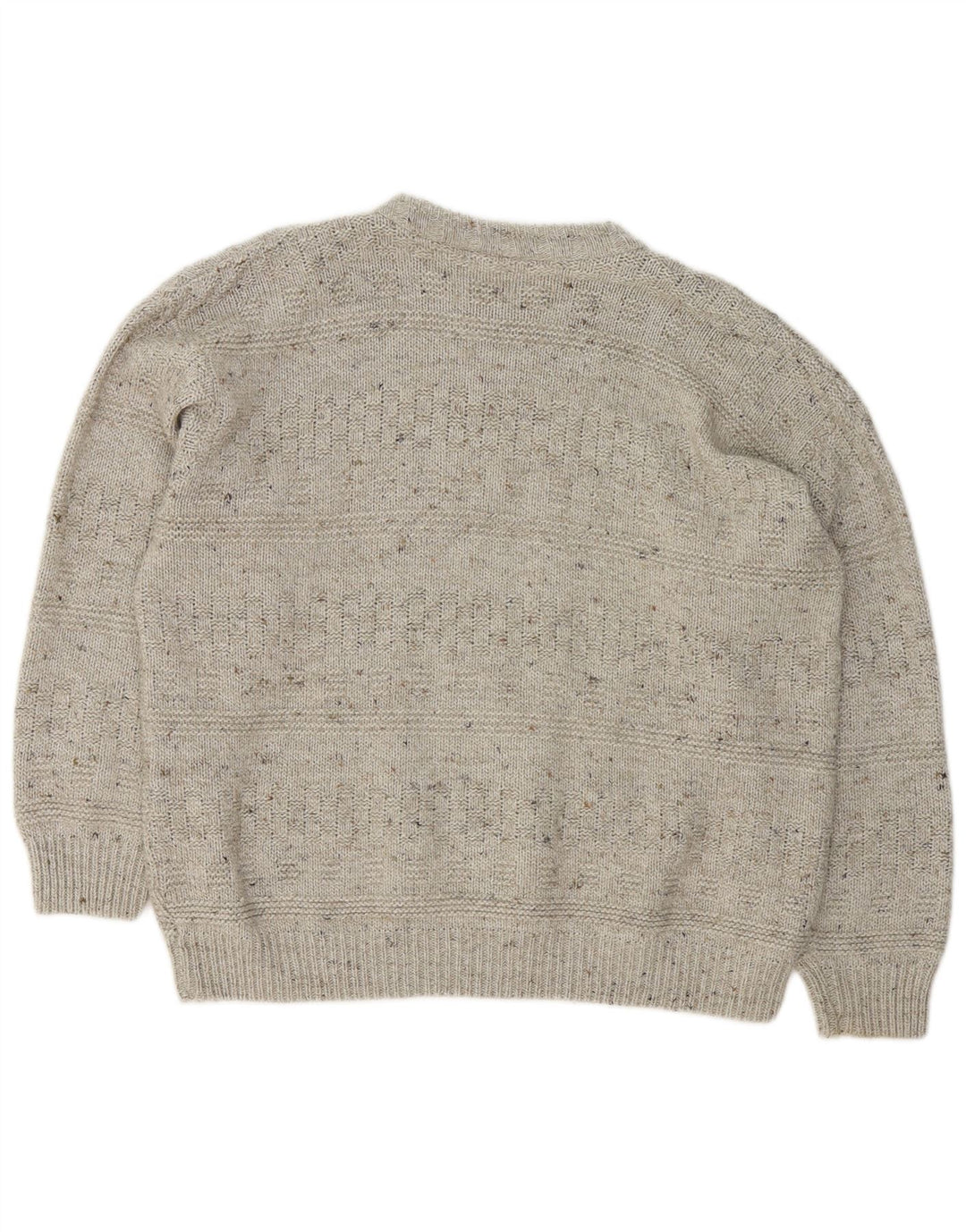 Maglione maglione girocollo vintage da uomo grande grigio