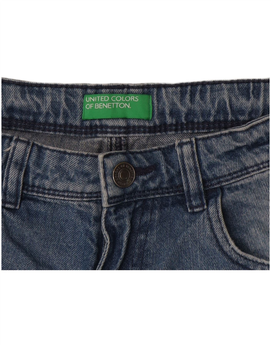 Pantaloncini di jeans da donna Benetton W26 piccoli blu