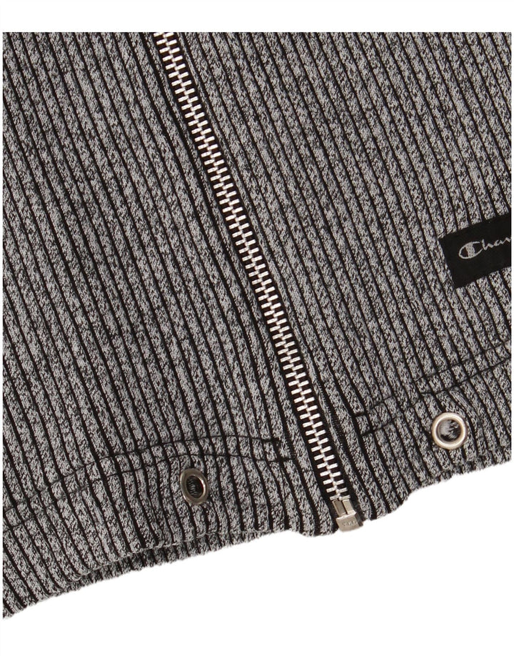 Maglione con cappuccio e zip da uomo Champion in cotone grigio medio