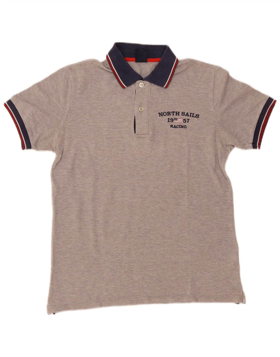 Polo grafica da uomo NORTH SAILS XS in cotone color block grigio