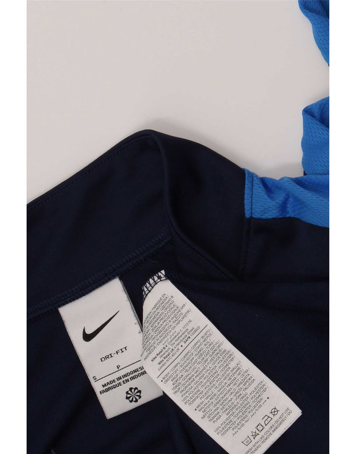 Nike - Maglia da uomo Dri Fit con zip e collo a maniche lunghe, piccola, colore blu navy