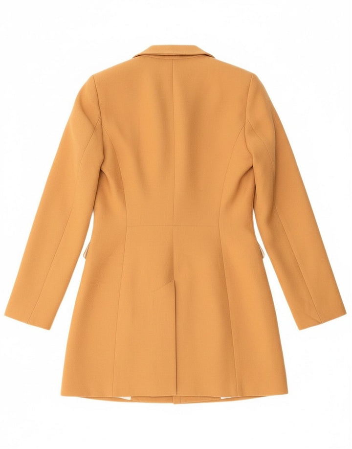 Giacca blazer doppiopetto lunga da donna Zara UK 6 XS poliestere arancione