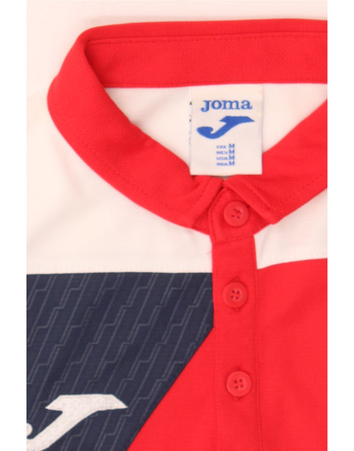 JOMA Mens Polo Shirt Medium White Colourblock Polyester Vintage Joma and Second-Hand Joma from Messina Hembry 