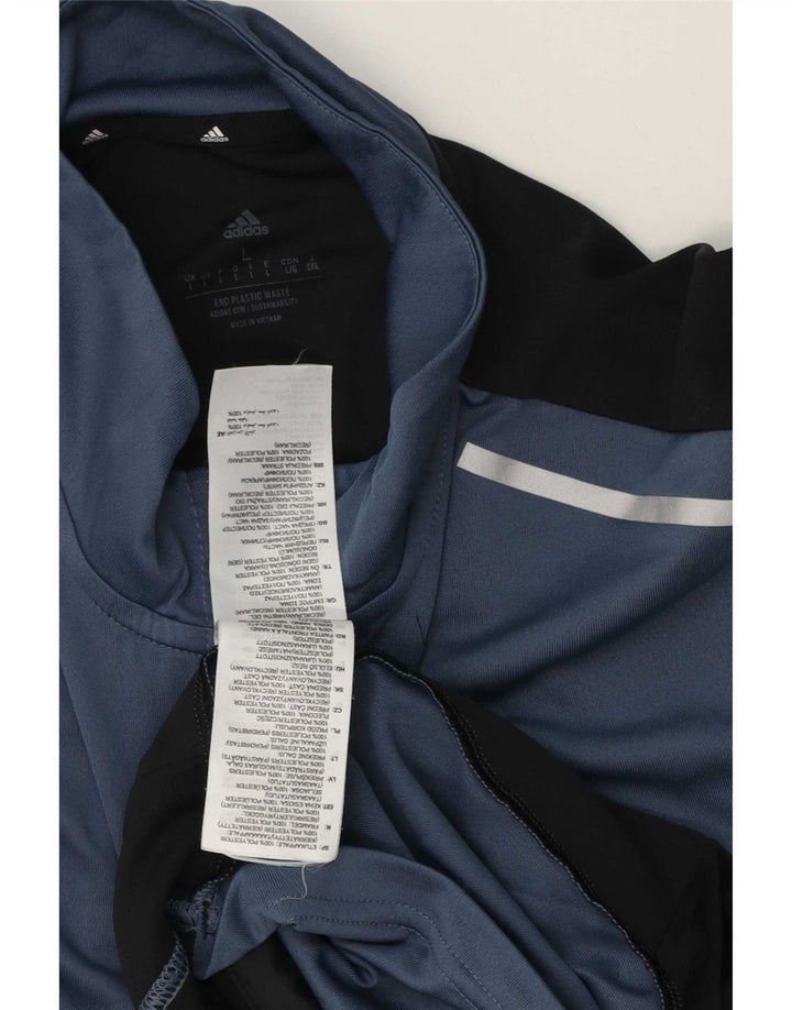 Adidas Uomo Aeroready Pullover Tuta Top Large Blu Navy Colourblock