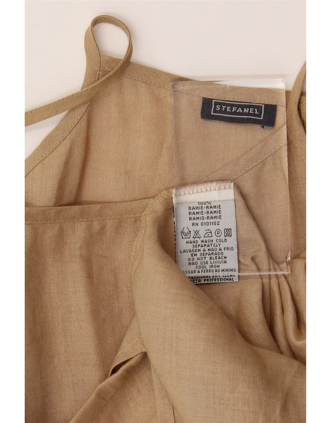 STEFANEL Prendisole da donna UK 8 Small Beige Ramie