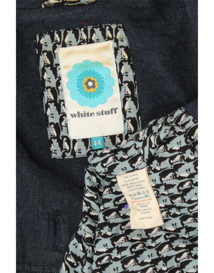 Cappotto doppiopetto da donna White Stuff UK 14 Cotone medio blu navy