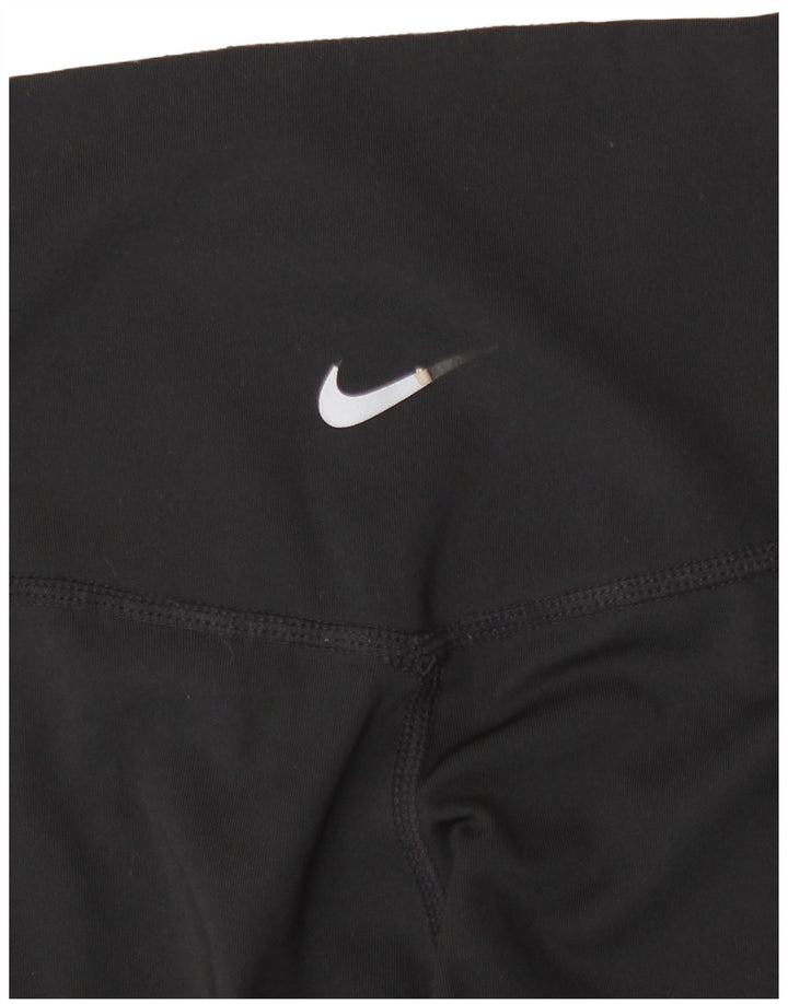 Leggings grafici Nike Dri Fit da donna UK 12 medio nero poliestere