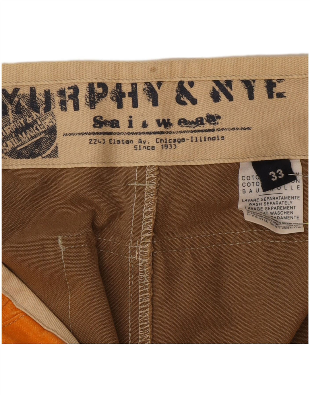 Pantaloncini da vela da uomo Murphy & Nye W33 Cotone color block arancione medio