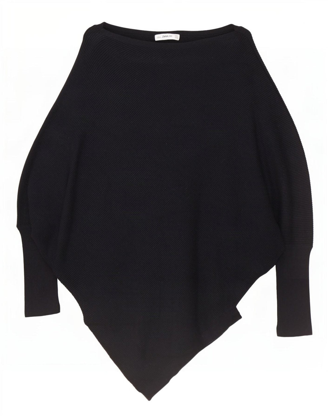 Maglione Zara da donna oversize asimmetrico con scollo a barca UK 10 piccolo nero