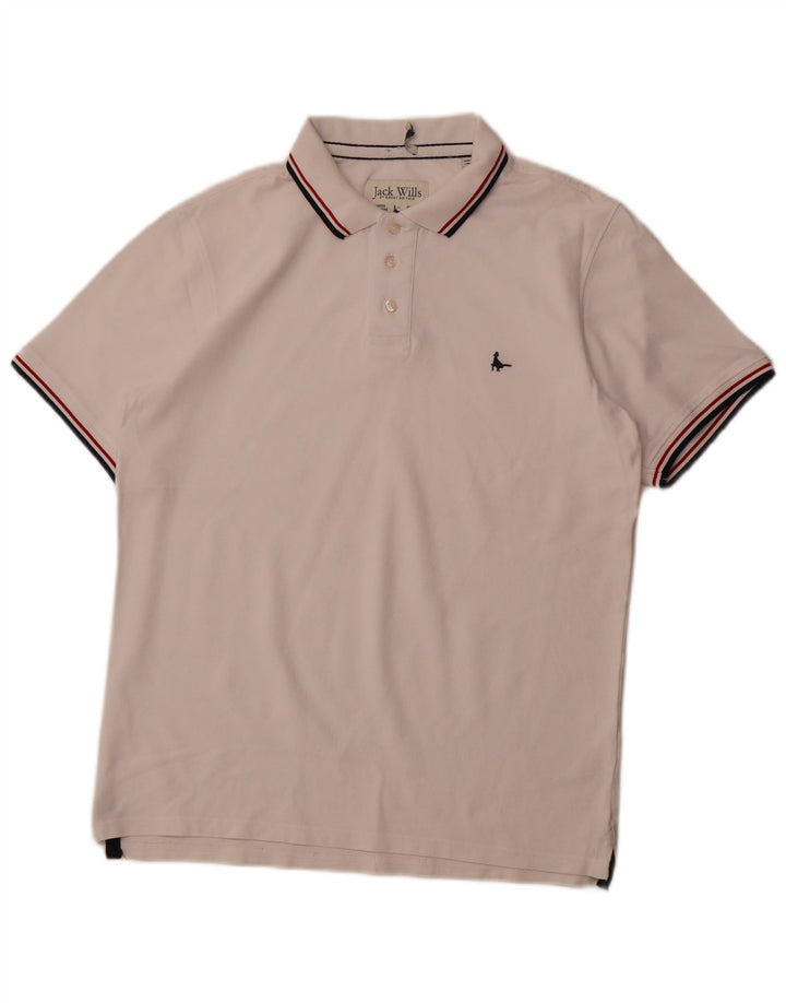 Polo da uomo JACK WILLS in cotone bianco medio