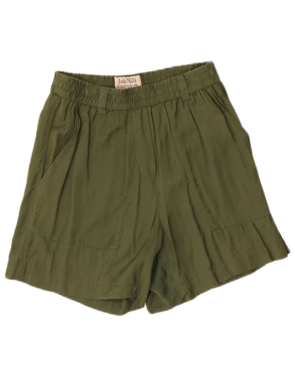 Pantaloncini casual con ancoraggio da donna Jack Wills UK 8 piccoli W28 viscosa verde