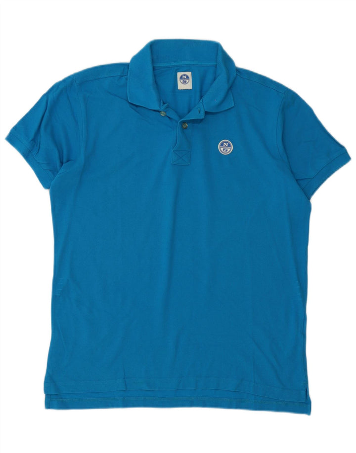 Polo da uomo North Sails in cotone blu medio