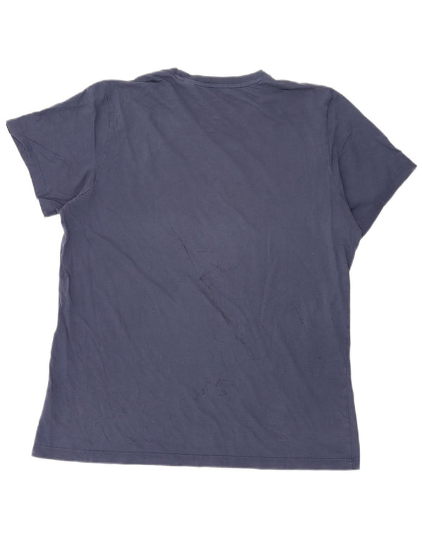T-shirt grafica da uomo Adidas Top XL in cotone blu navy