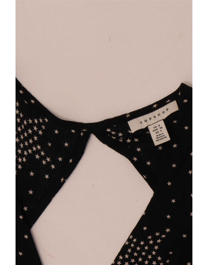 Topshop Abito lungo da donna con motivo astratto UK 8 piccolo nero maculato