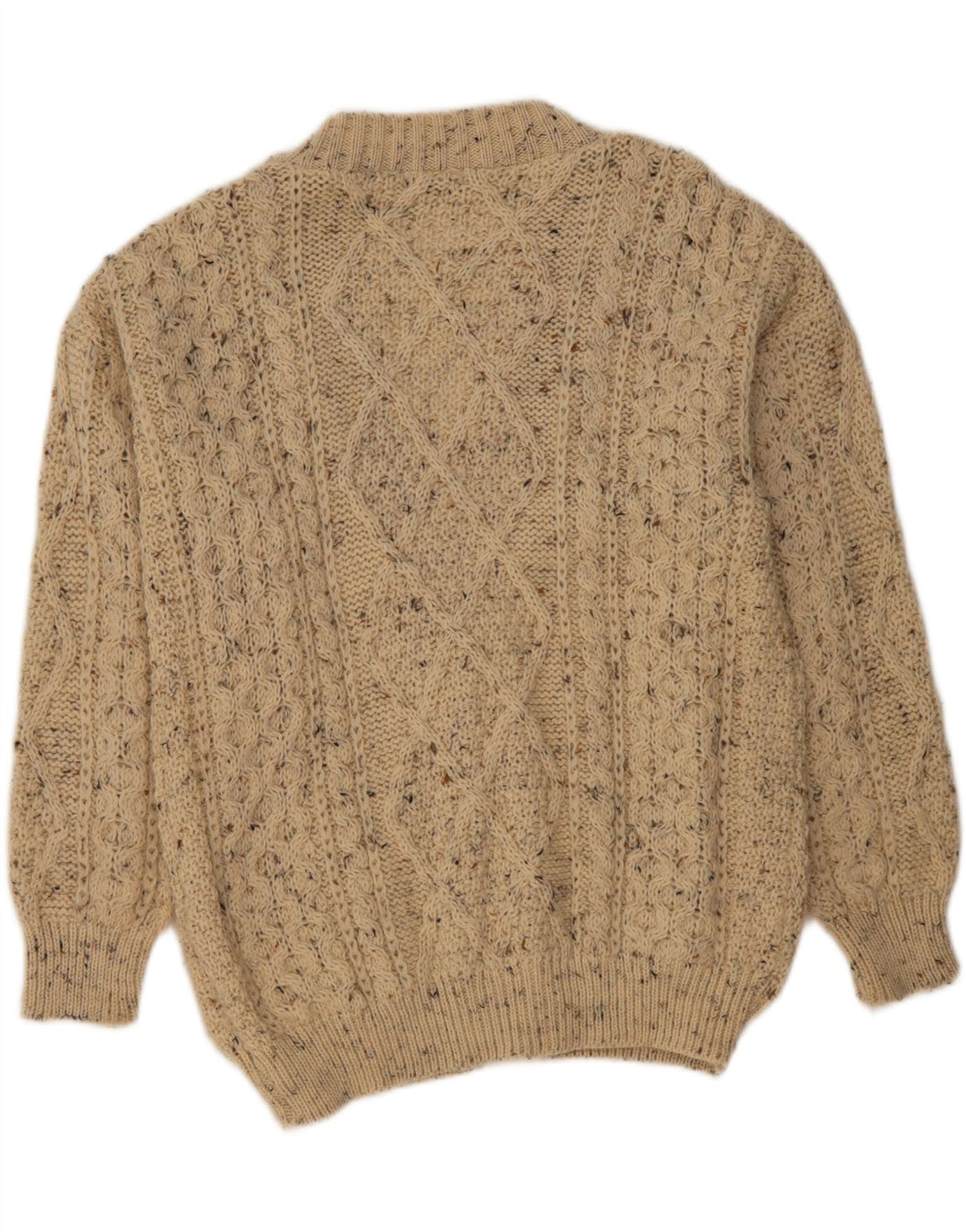 Maglione cardigan da uomo OAK TREE in lana screziata beige medio