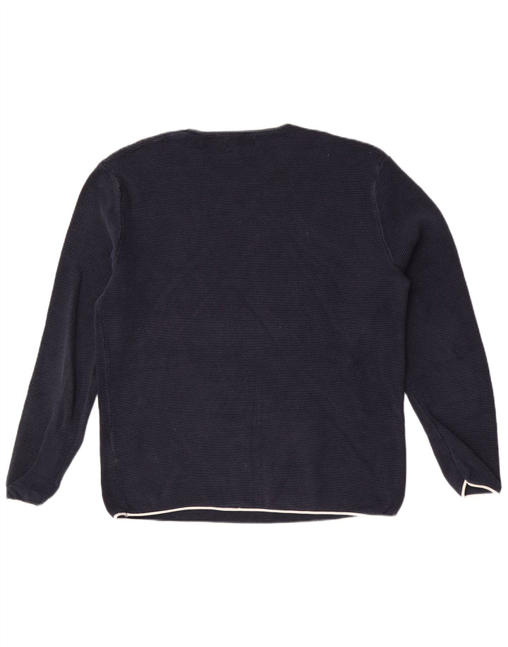 Top Zara da uomo a maniche lunghe XL in cotone blu navy