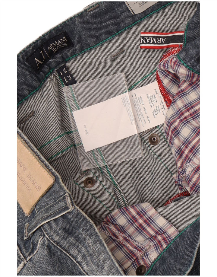 Jeans slim invecchiati da uomo Armani W33 L32 in cotone blu