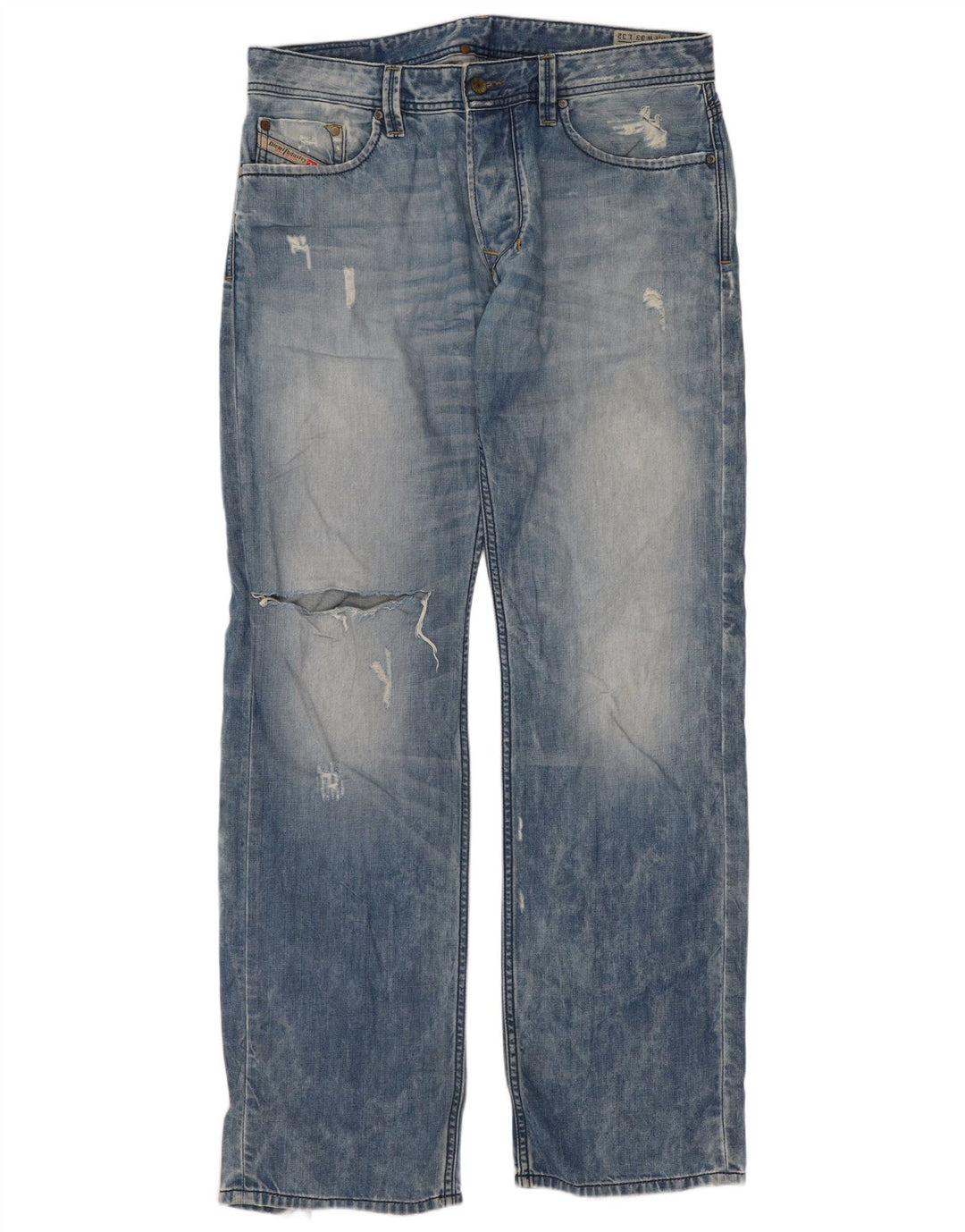 Jeans dritti regolari da uomo Diesel Larkee W33 L32 in cotone blu