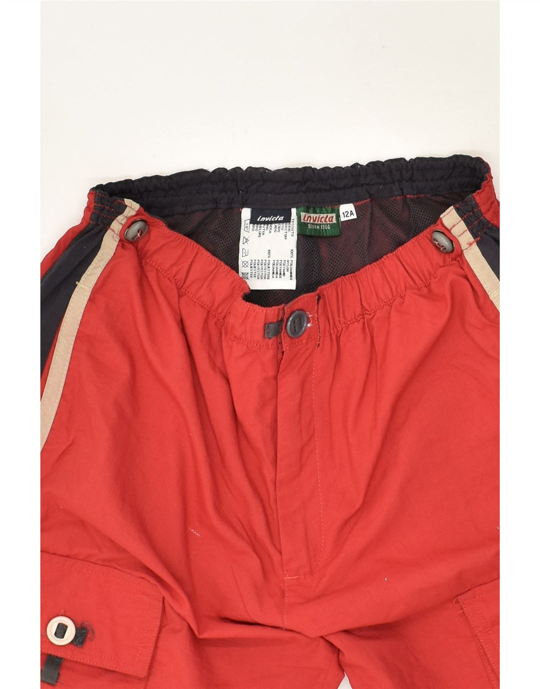 INVICTA Boys Cargo Bermuda Shorts 11-12 Years W26 Red Polyamide | Vintage Invicta | Thrift | Second-Hand Invicta | Used Clothing | Messina Hembry 