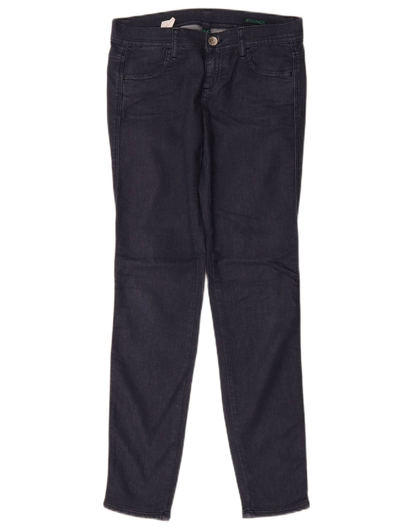 Jeans Jeggings Bambina Benetton 11-12 Anni W26 L28 Blu Navy Cotone