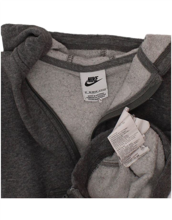 Felpa con cappuccio e zip Nike per ragazzi 2-3 anni in cotone grigio screziato