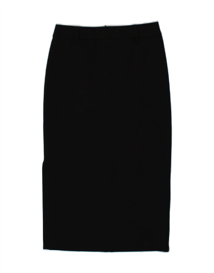 BENETTON Womens Midi Skirt IT 40 Small W28 Black Polyester Vintage Benetton and Second-Hand Benetton from Messina Hembry 