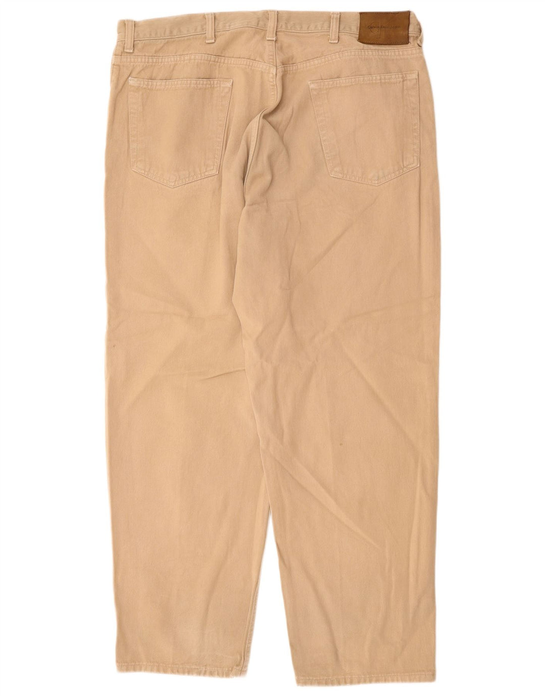 CALVIN KLEIN Pantaloni casual dritti da uomo W40 L30 Cotone Beige