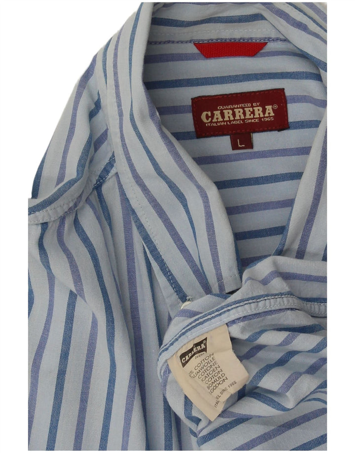 Camicia Carrera Uomo Cotone Righe Grandi Blu