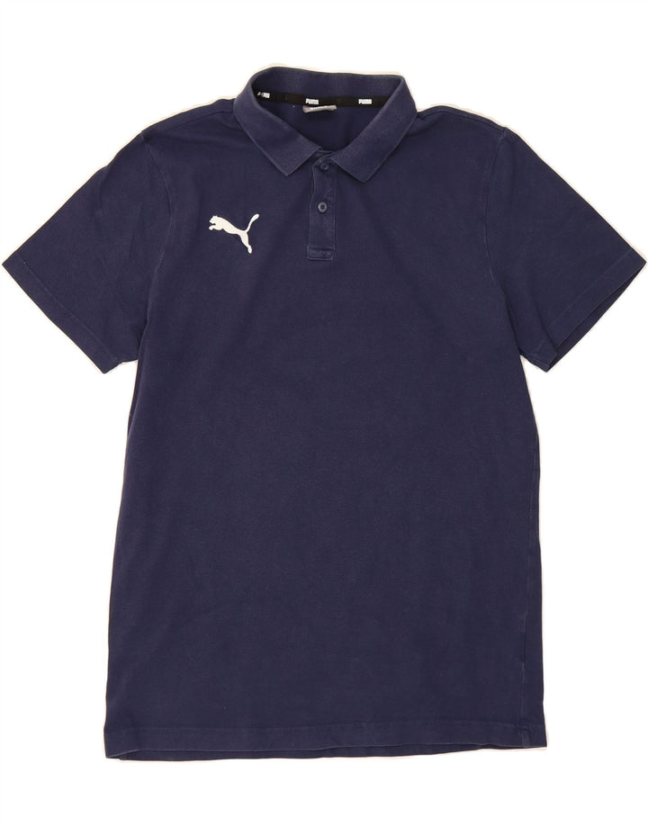PUMA Mens Polo Shirt Medium Navy Blue Vintage Puma and Second-Hand Puma from Messina Hembry 