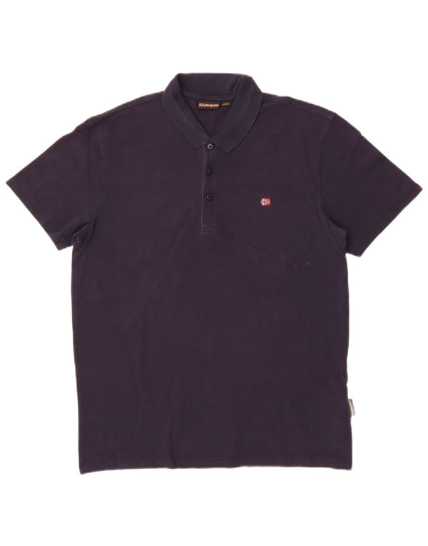 Polo geografica da uomo Napapijri piccola in cotone blu navy