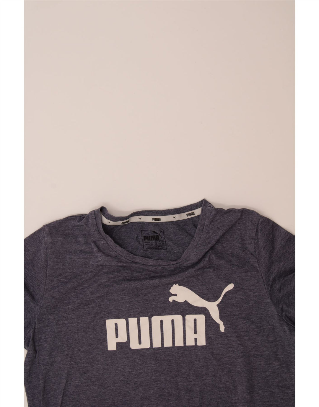 PUMA Womens Graphic T-Shirt Top UK 12 Medium Navy Blue Vintage Puma and Second-Hand Puma from Messina Hembry 