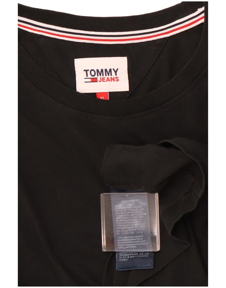 TOMMY HILFIGER T-shirt da uomo Top XL in cotone nero