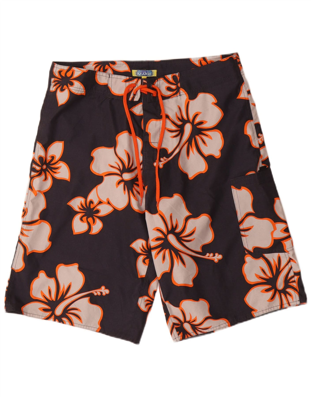 Pantaloncini da bagno da uomo Sapore Di Mare grandi in poliestere floreale nero